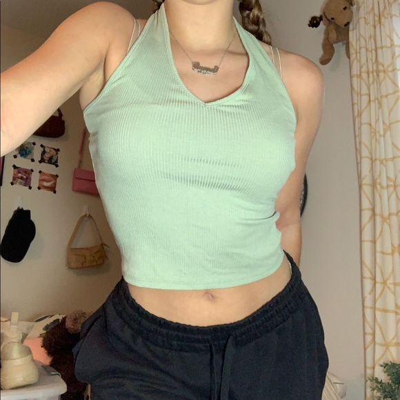 American Eagle Outfitters Tops - Green Halter Top